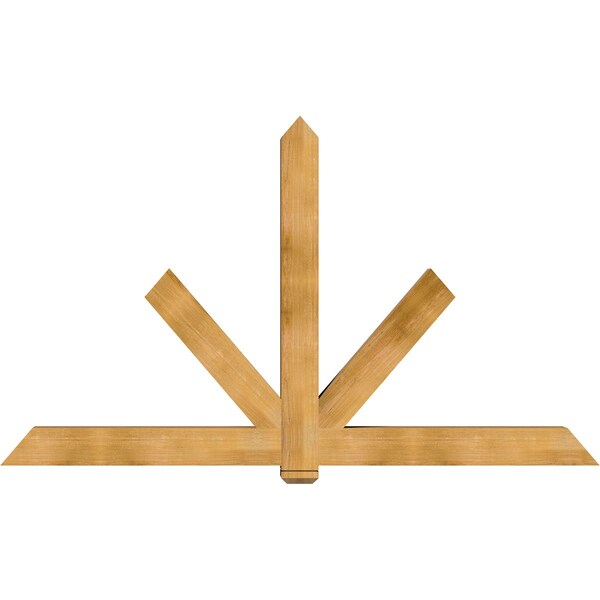 Ekena Millwork Kennewick Rough Sawn Timber Gable Bracket, Western Red Cedar, 96"W x 56"H x 6"D x 6"F, 14/12 Pitch GBW096X56X0606KEN00RWR - main
